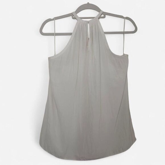 Ramy Brook White Silky Beaded Ruffle Halter Top – Glam Resort Style (Size Small) - Picture 6 of 7